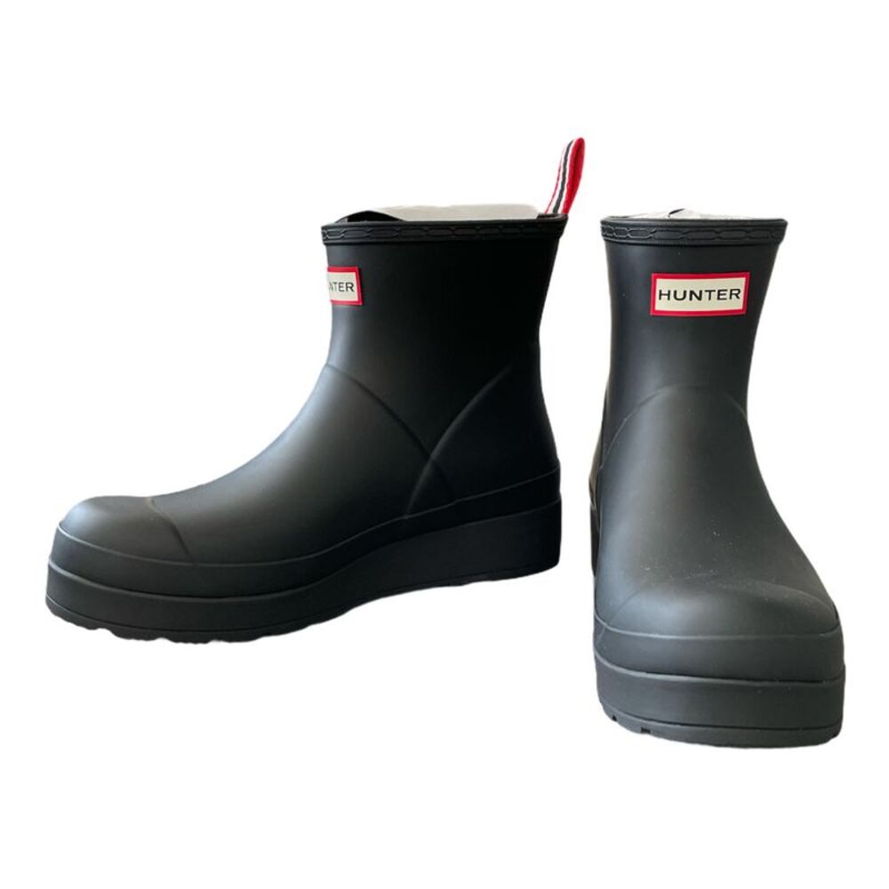 Hunter Women's Rubber Original Play Short Rain Boots, Black, Size 10